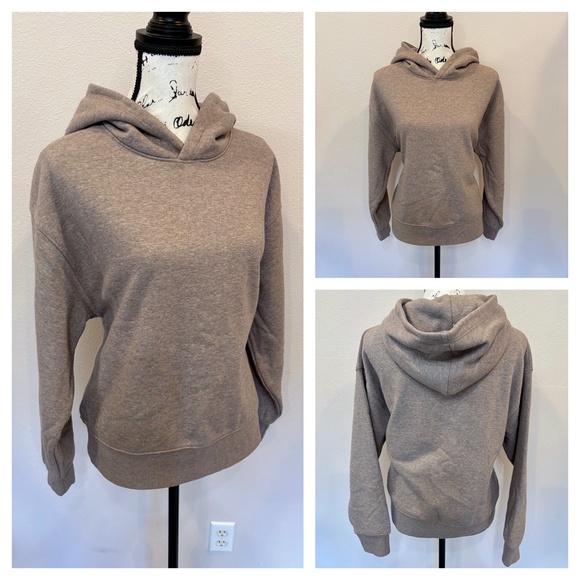 American Eagle Everyday Luxe Oversized Hoodie Sweatshirt Soft Heathered Coffee - Picture 1 of 9